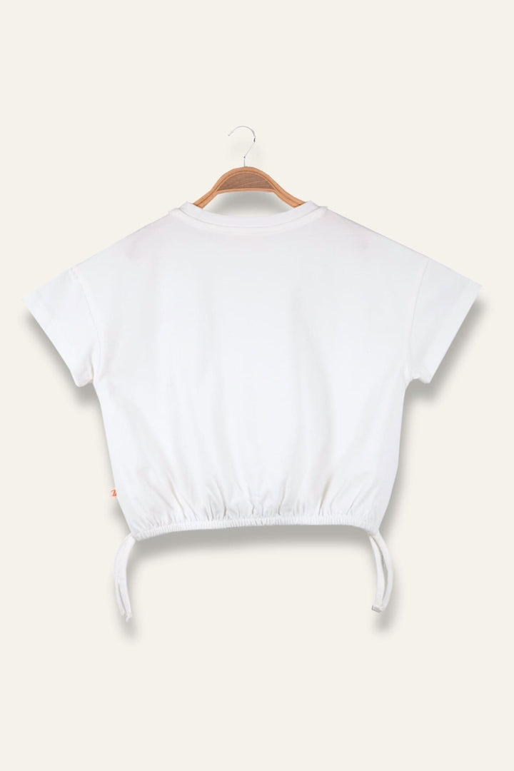 Kız Çocuk Hawai Baskılı Crop T-Shirt