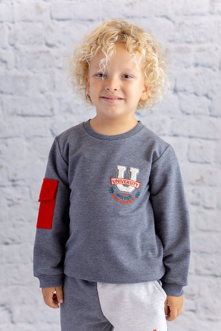 Erkek Bebek Cep Detaylı Sweatshirt