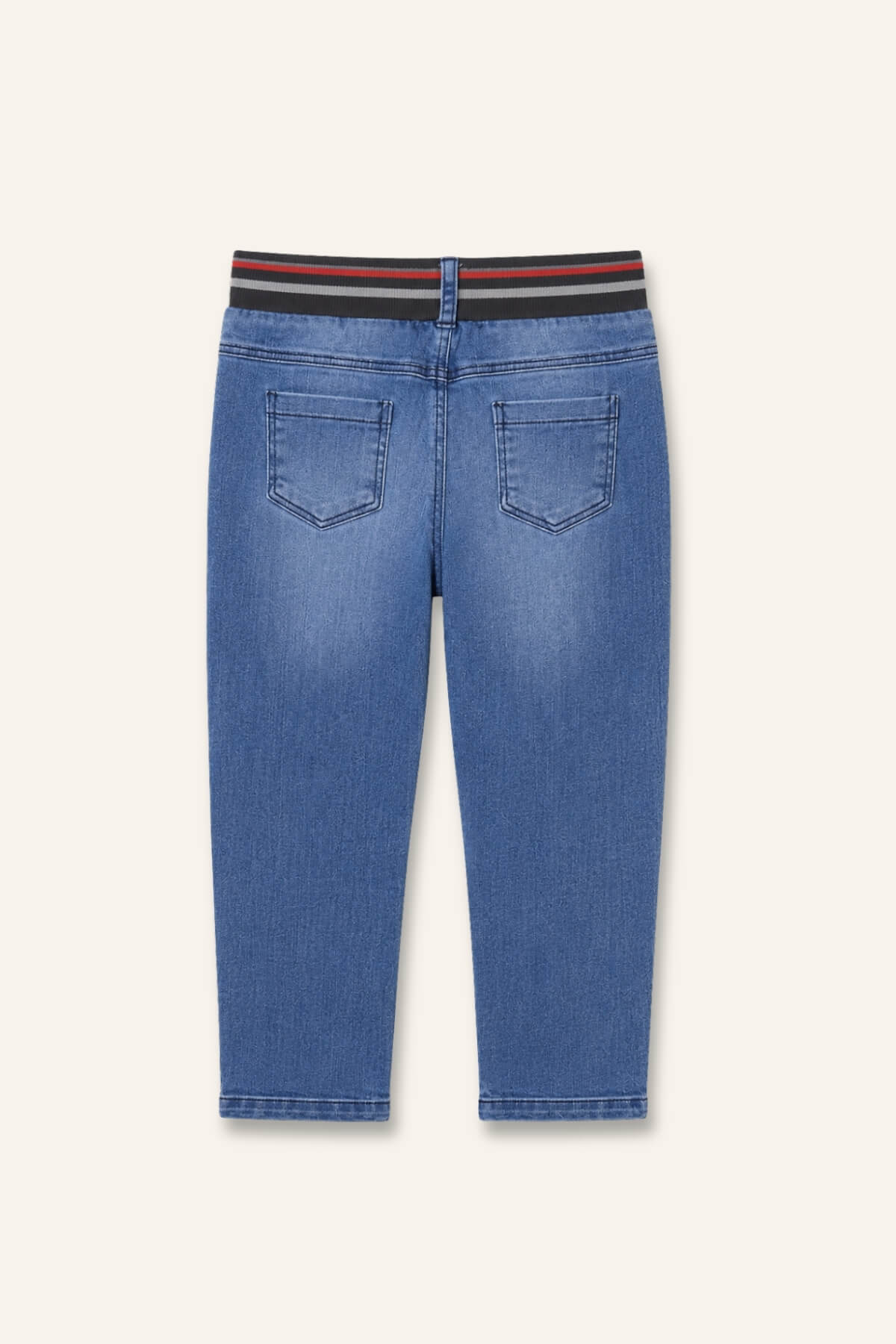 Erkek Çocuk Beli Ribana Detaylı Denim Pantolon