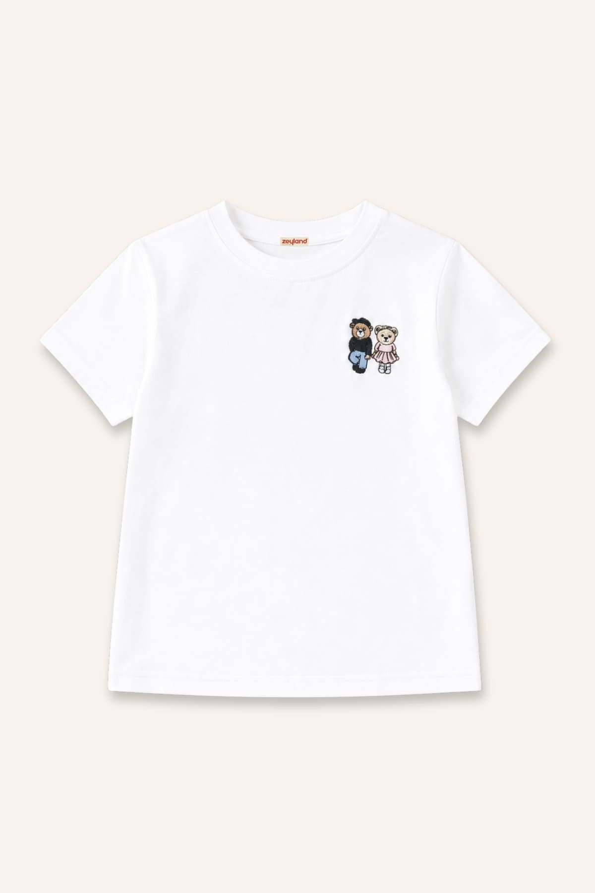 Kız Çocuk Nakış Detaylı Kısa Kollu T-Shirt