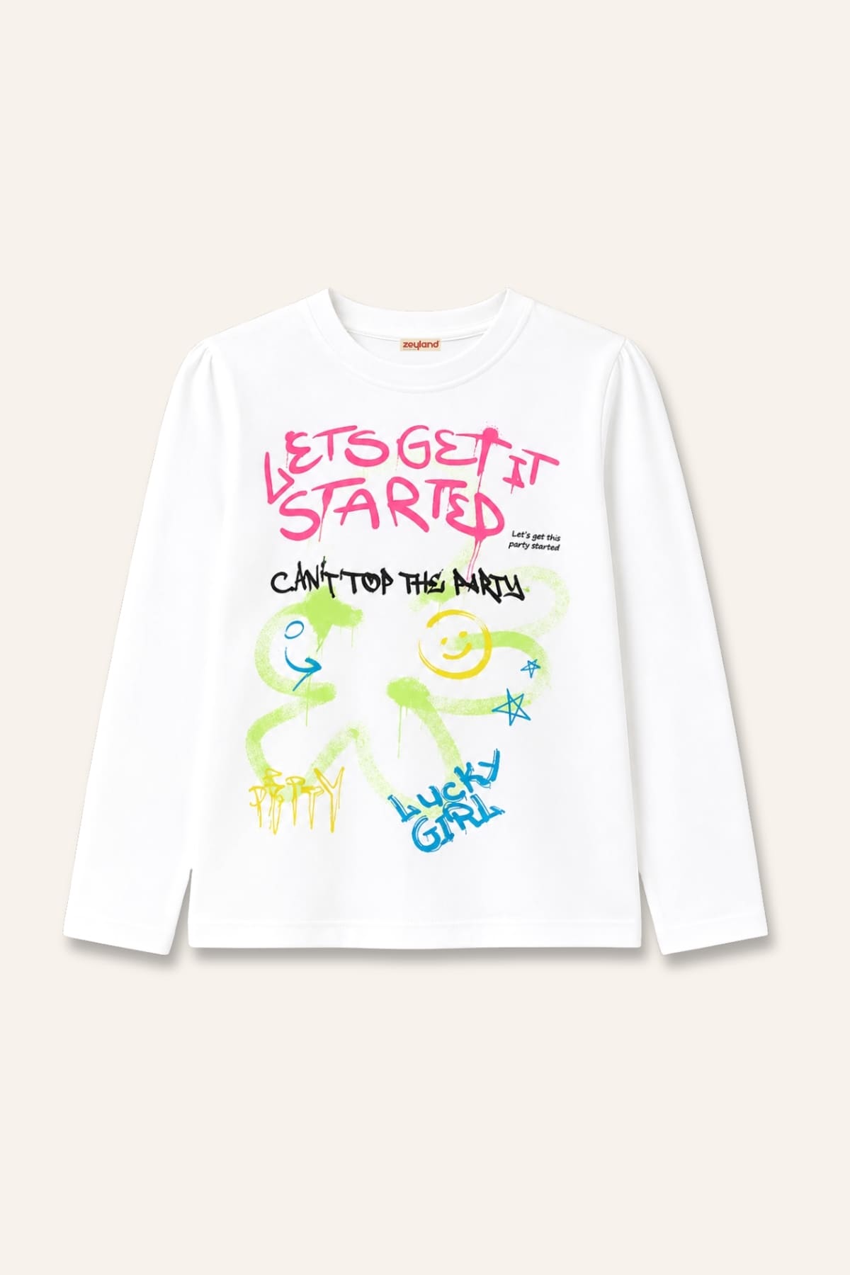 Kız Çocuk Baskılı Uzun Kollu T-Shirt