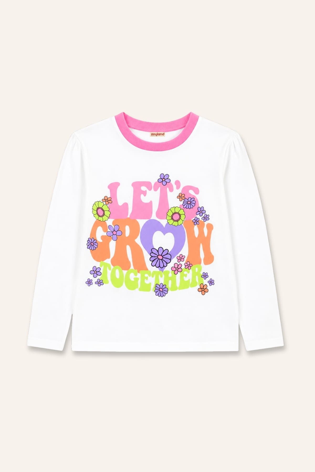 Kız Çocuk Baskılı Uzun Kollu T-Shirt