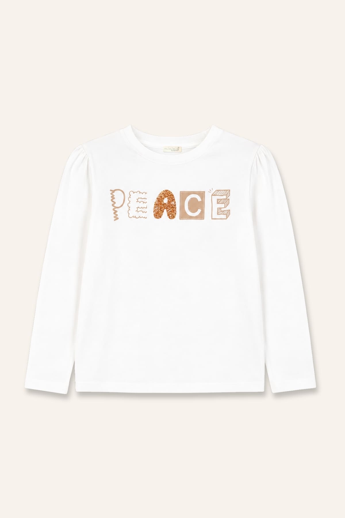 Kız Çocuk Sim Baskılı Kolu Büzgülü T-Shirt