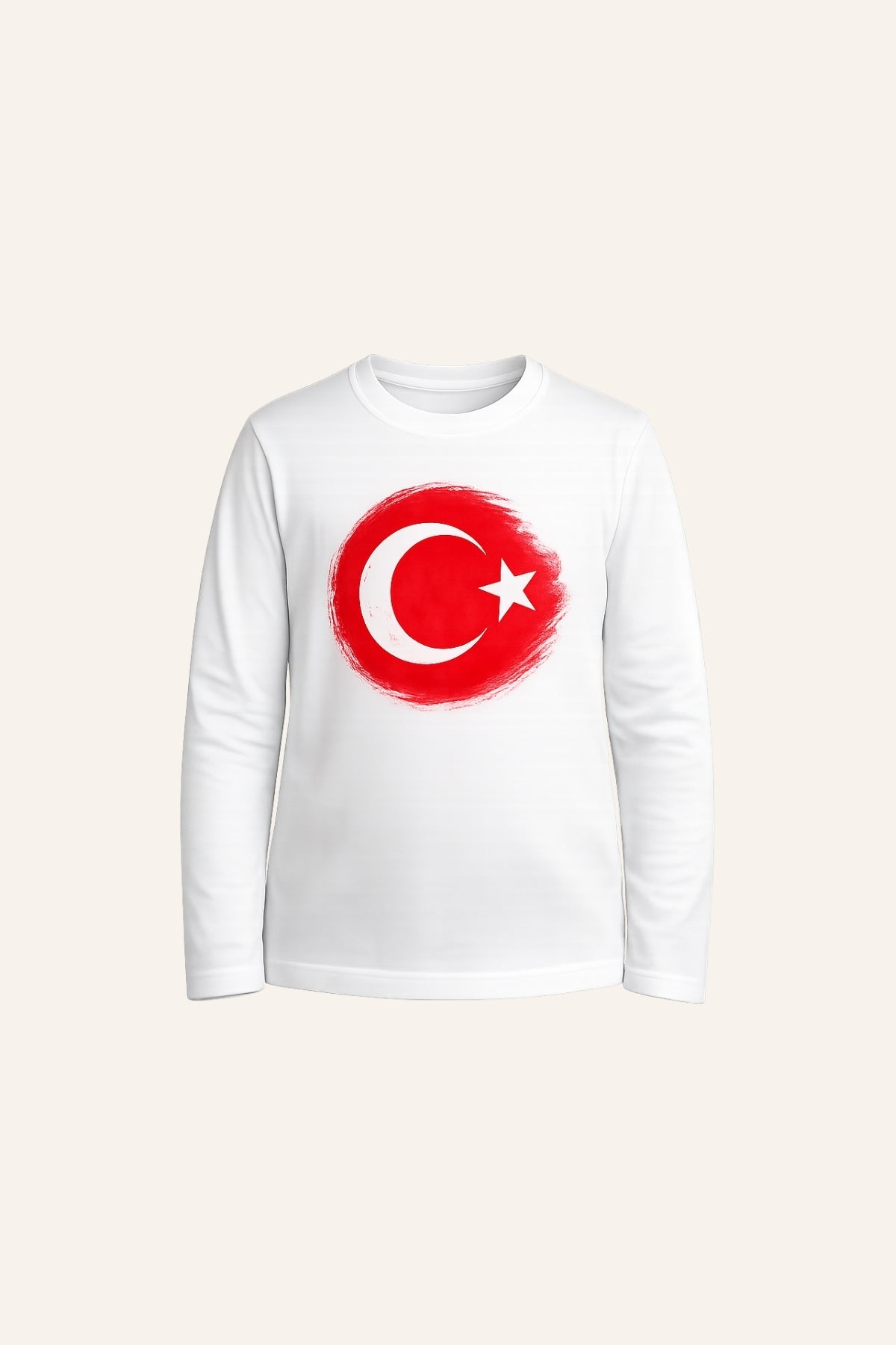 Kiz Erkek Çocuk Ay Yildiz Baskili Uzun Kol T-shirt