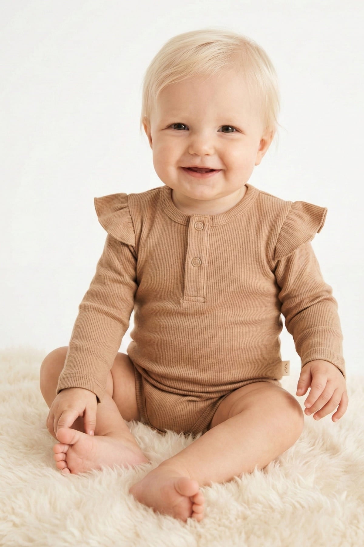 Kız Bebek Omuzdan Fırfırlı Body