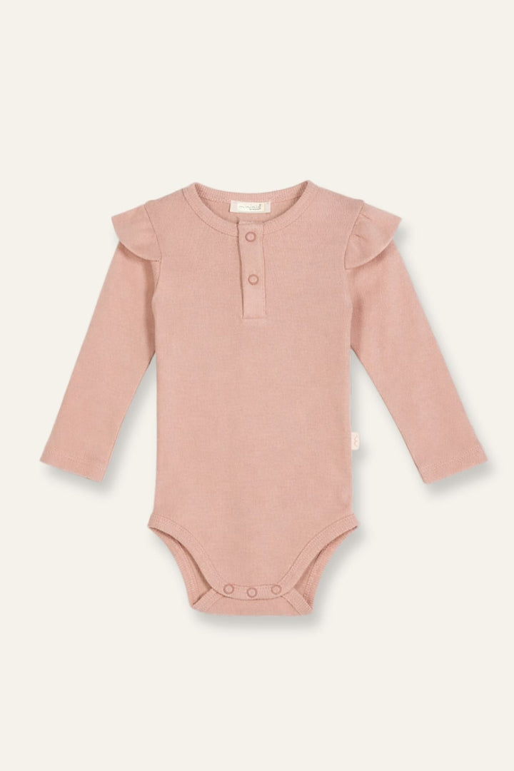 Kız Bebek Omuzdan Fırfırlı Body