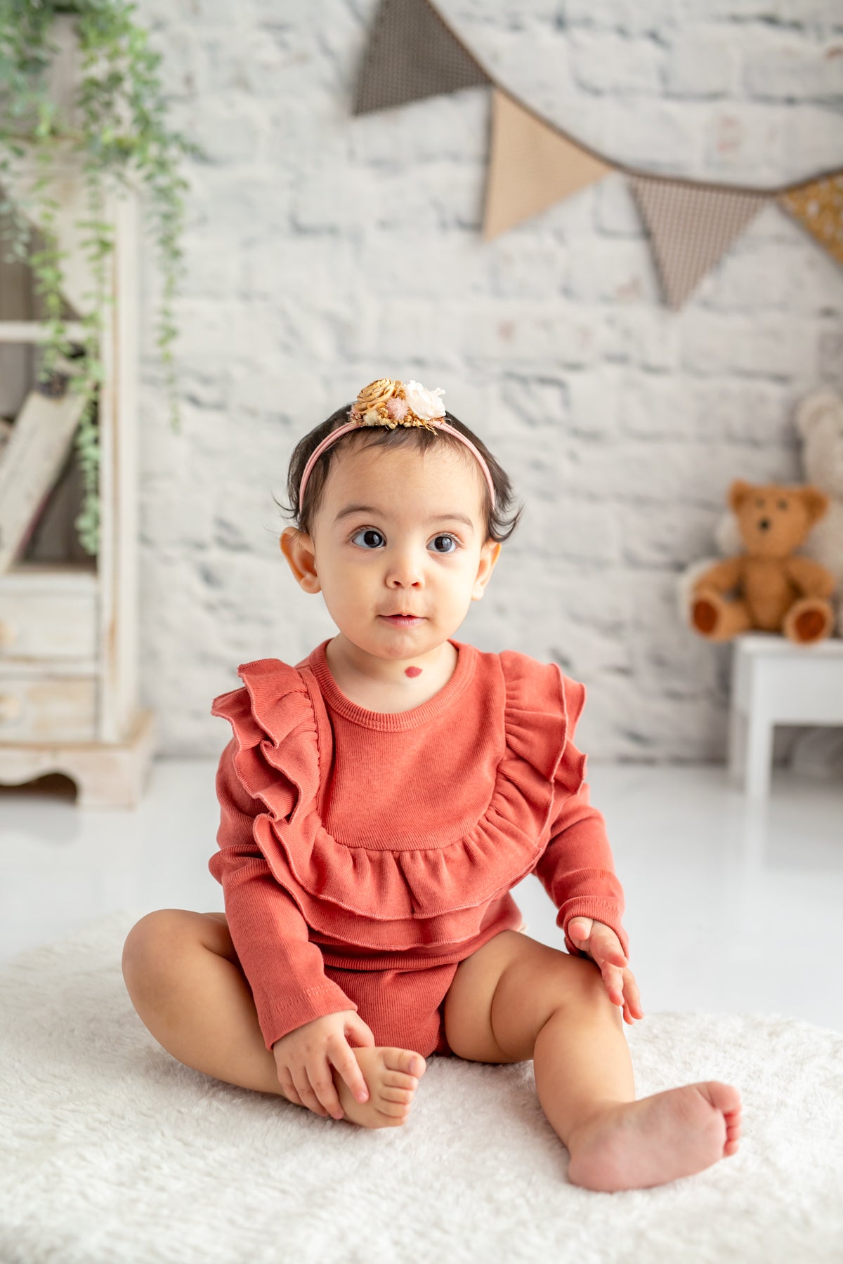 Kiz Bebek Gots Sertifikali %100 Organik Pamuk Volanli Body
