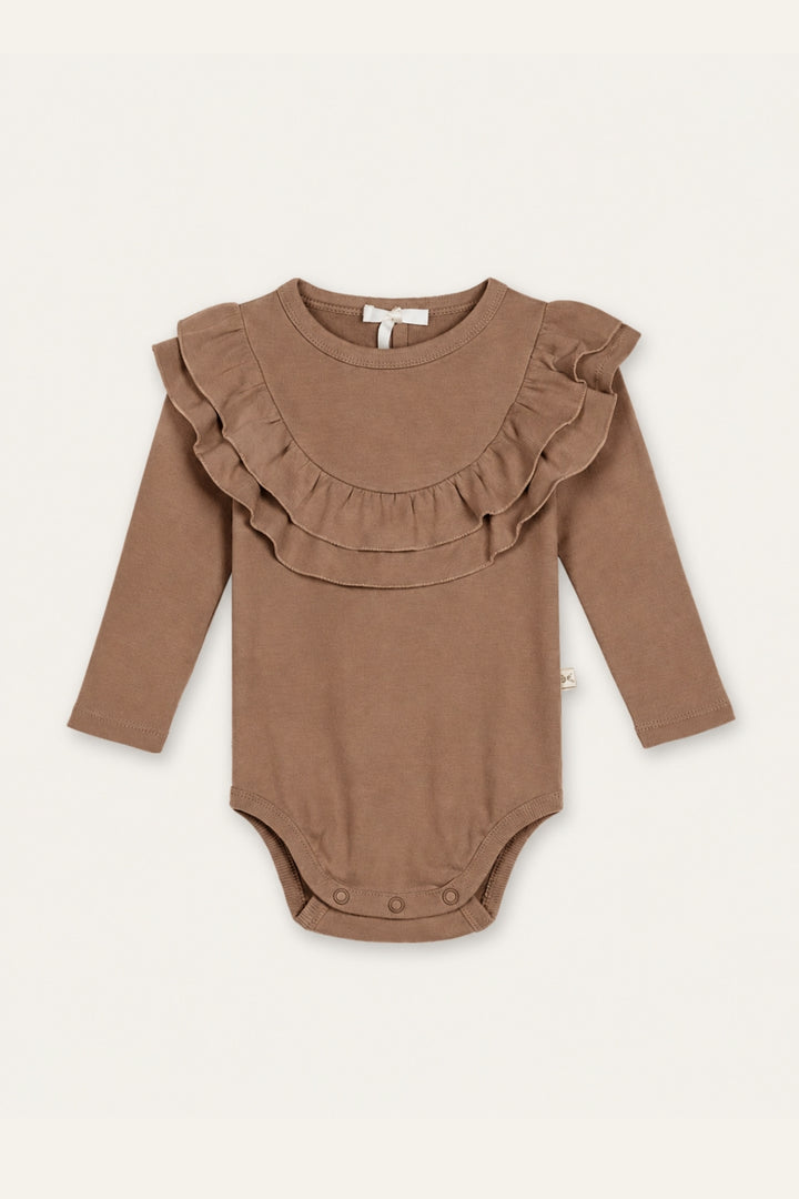 Kiz Bebek Gots Sertifikali %100 Organik Pamuk Volanli Body