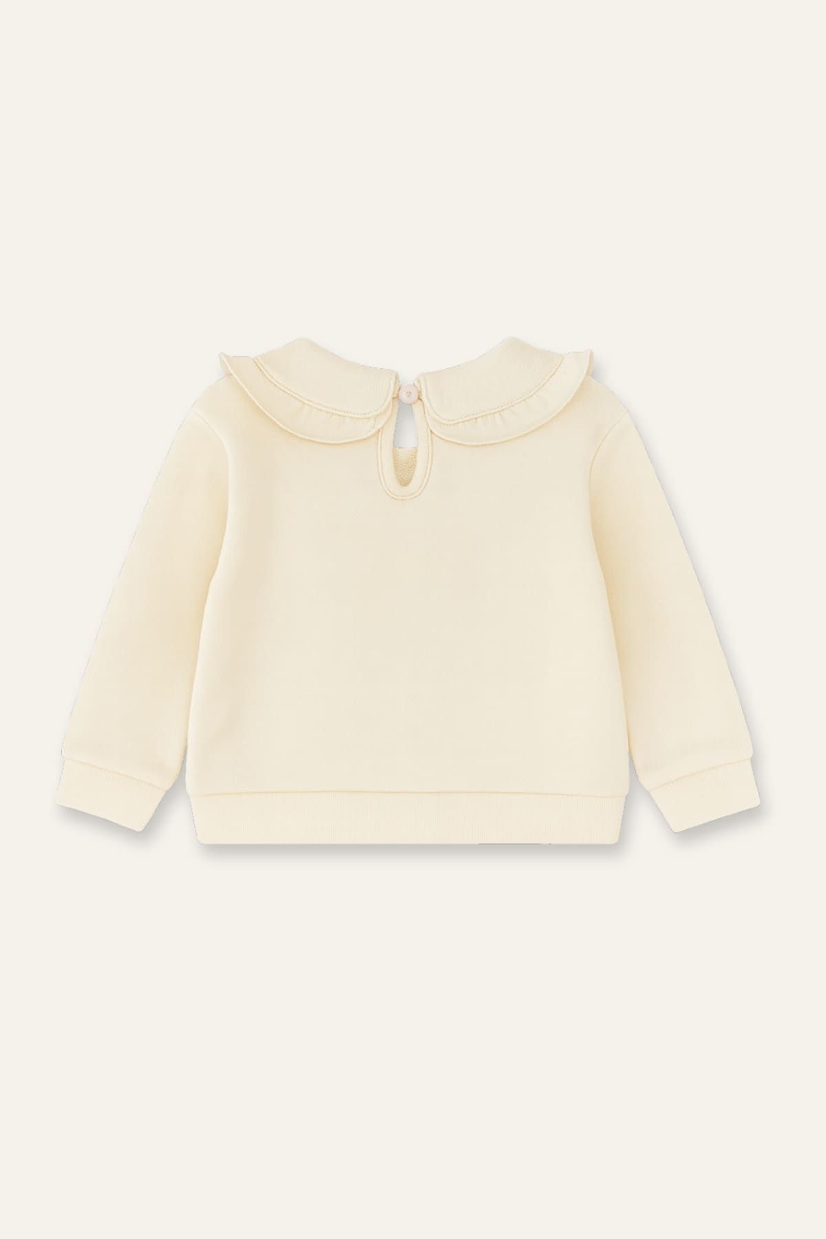 Kız Bebek Yakası Nakışlı Sweatshirt