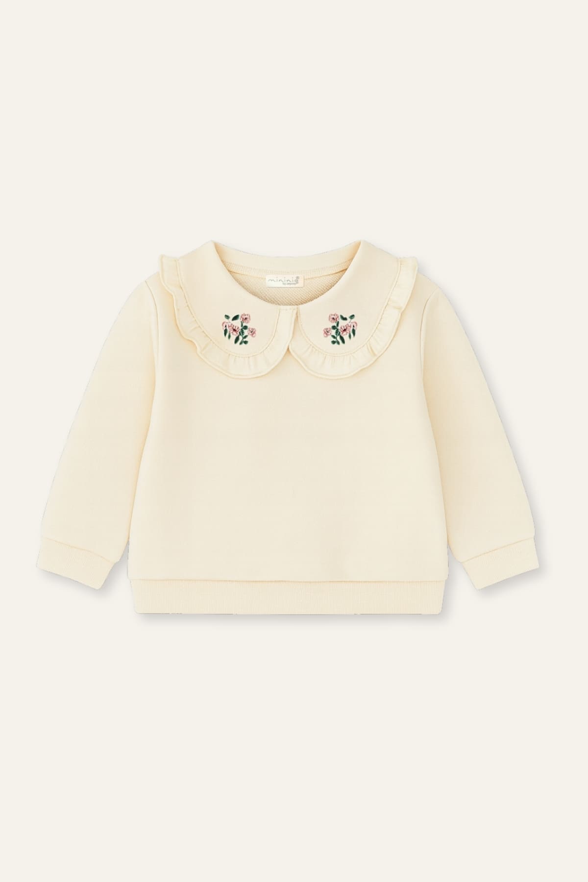 Kız Çocuk Yakası Nakışlı Sweatshirt