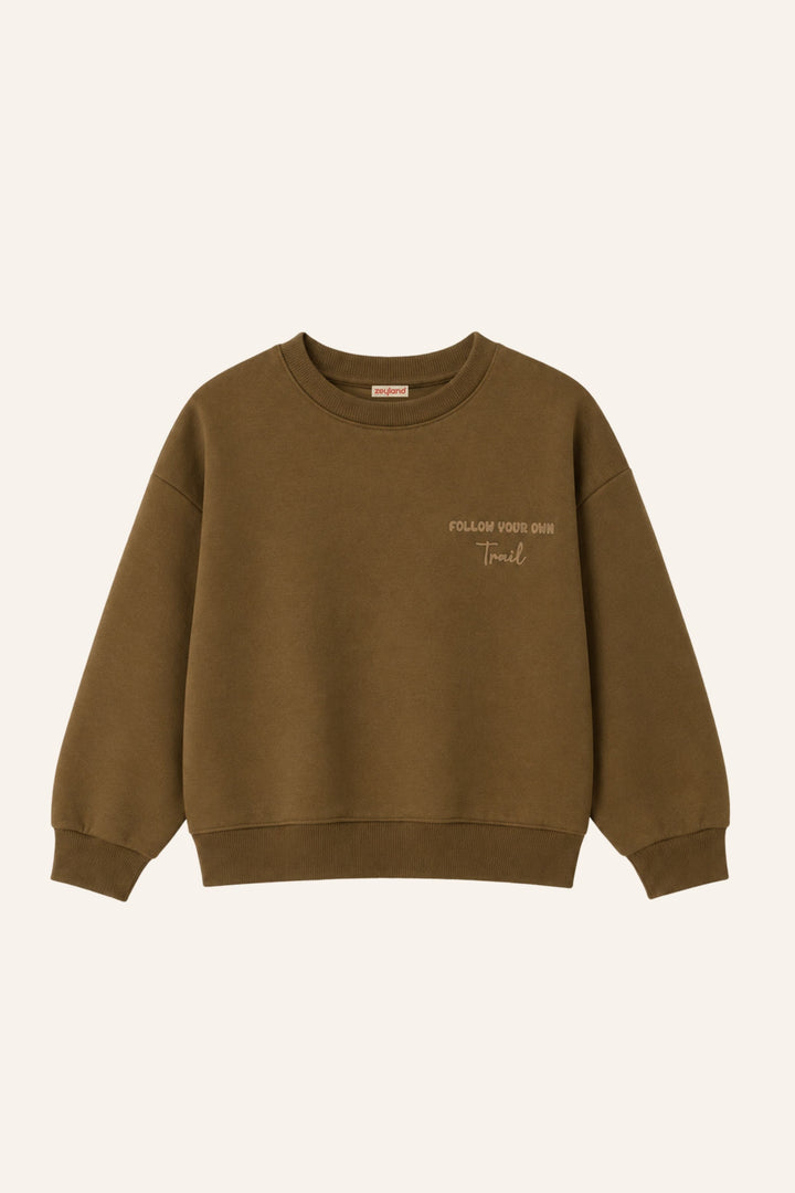 Erkek Çocuk Sıfır Yaka Baskılı Sweatshirt