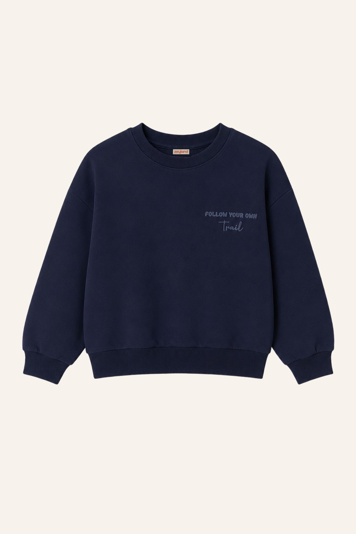 Erkek Çocuk Sıfır Yaka Baskılı Sweatshirt