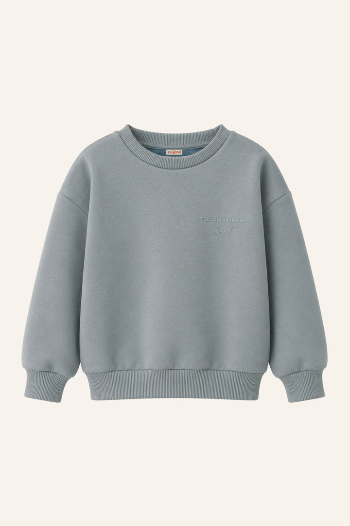 Erkek Çocuk Sıfır Yaka Baskılı Sweatshirt