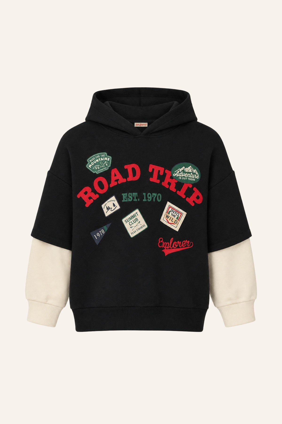 Erkek Çocuk İki Renkli Kapşonlu Sweatshirt