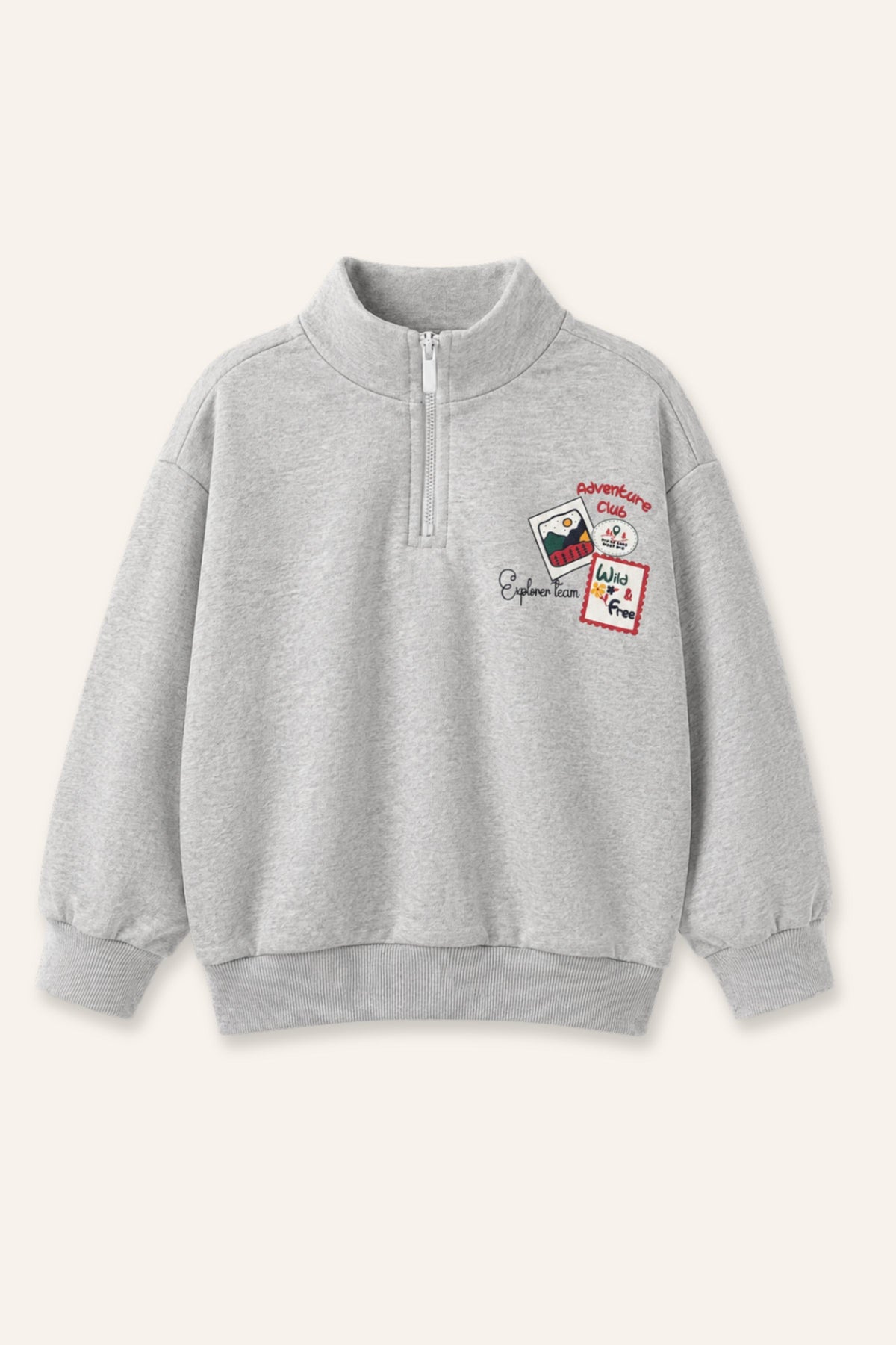 Kız Çocuk Yarım Fermuarlı Sweatshirt