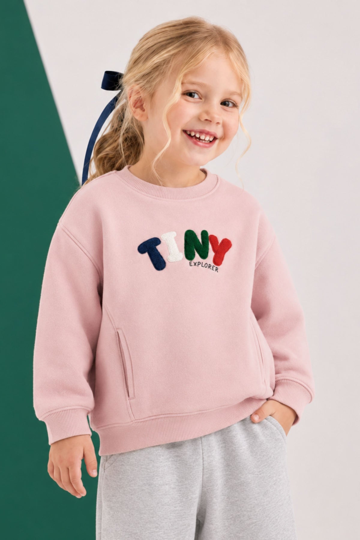 Kız Çocuk Cepli Sweatshirt