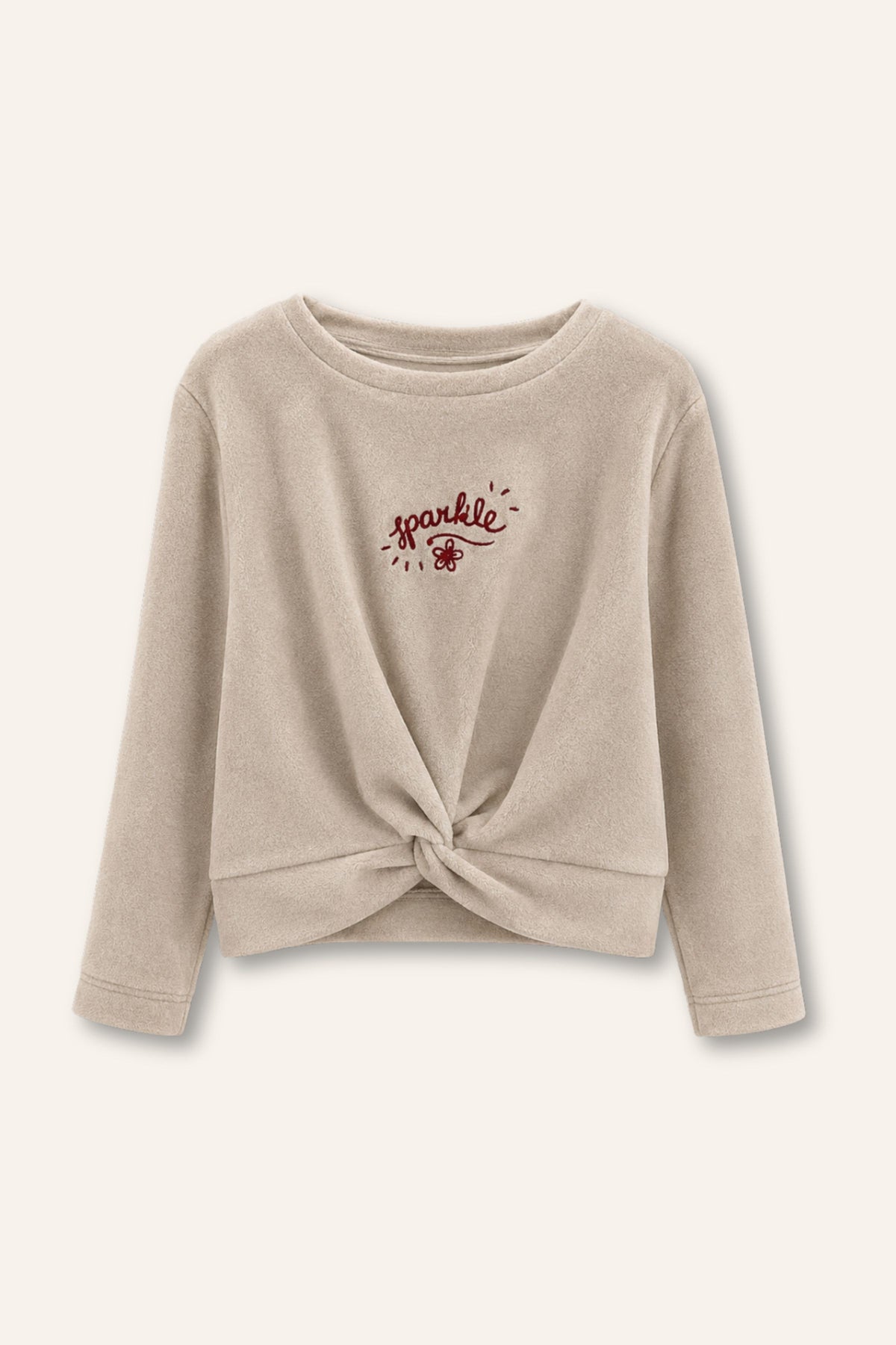 Önden Bağlamalı Kız Çocuk Sweatshirt ve Alt Pantolon