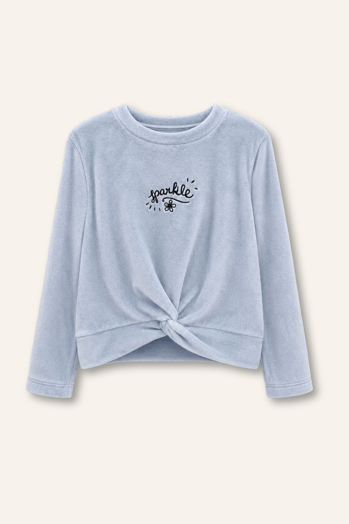 Önden Bağlamalı Kız Çocuk Sweatshirt ve Alt Pantolon