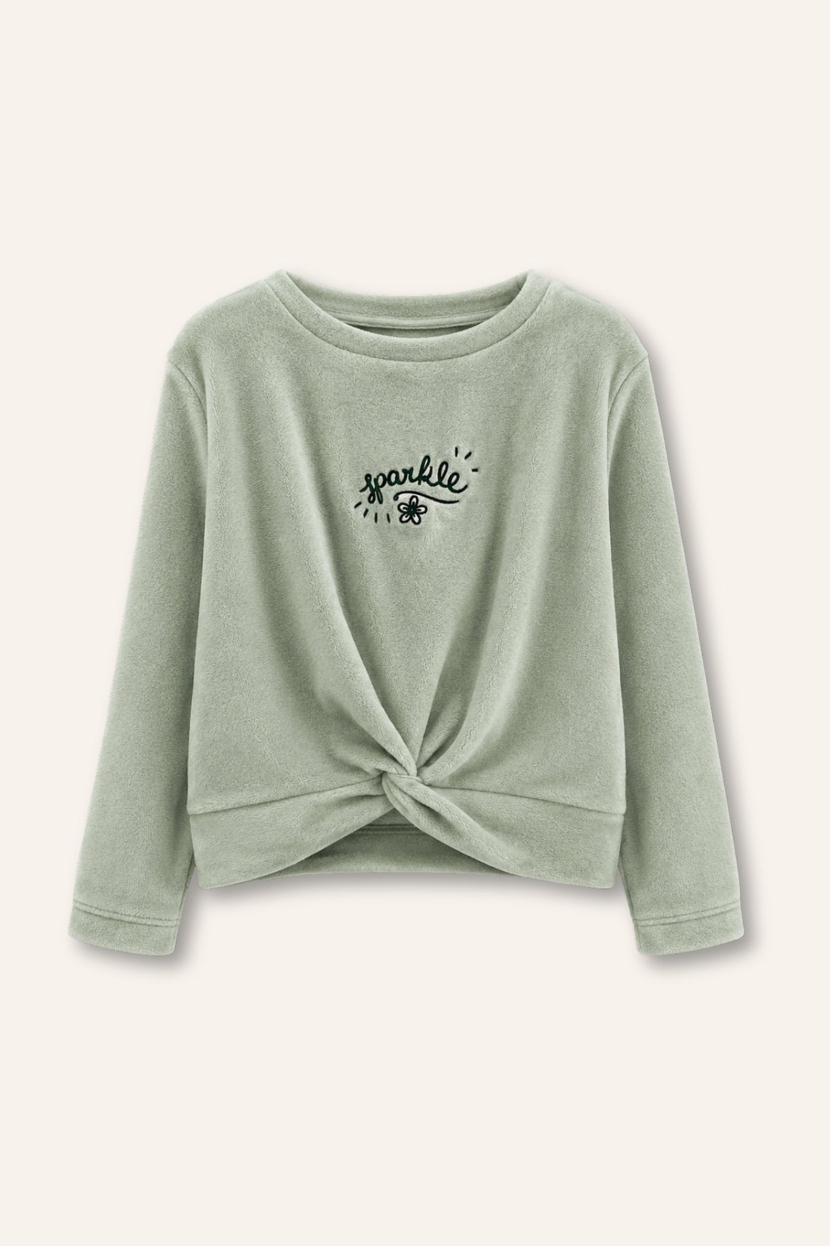 Önden Bağlamalı Kız Çocuk Sweatshirt ve Alt Pantolon