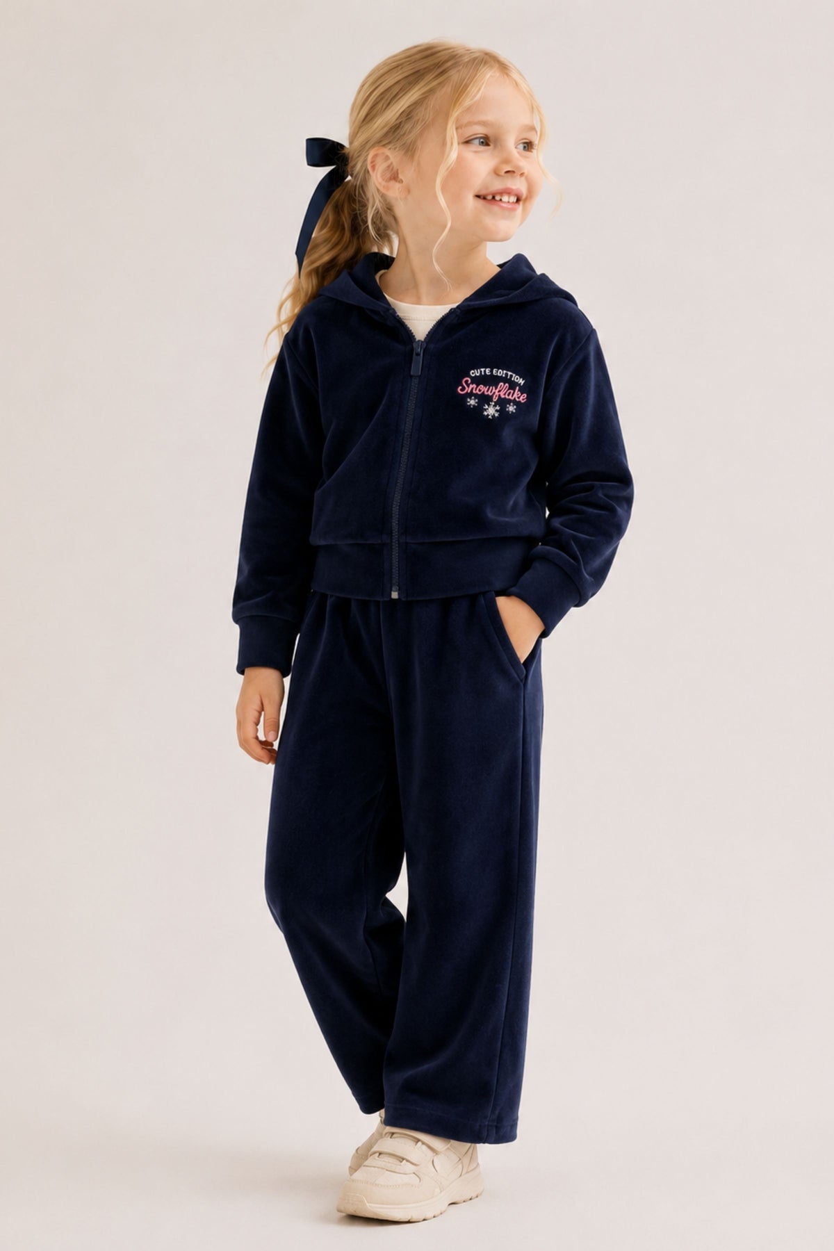 Kız Çocuk Kapşonlu Sweatshirt ve Pantolon