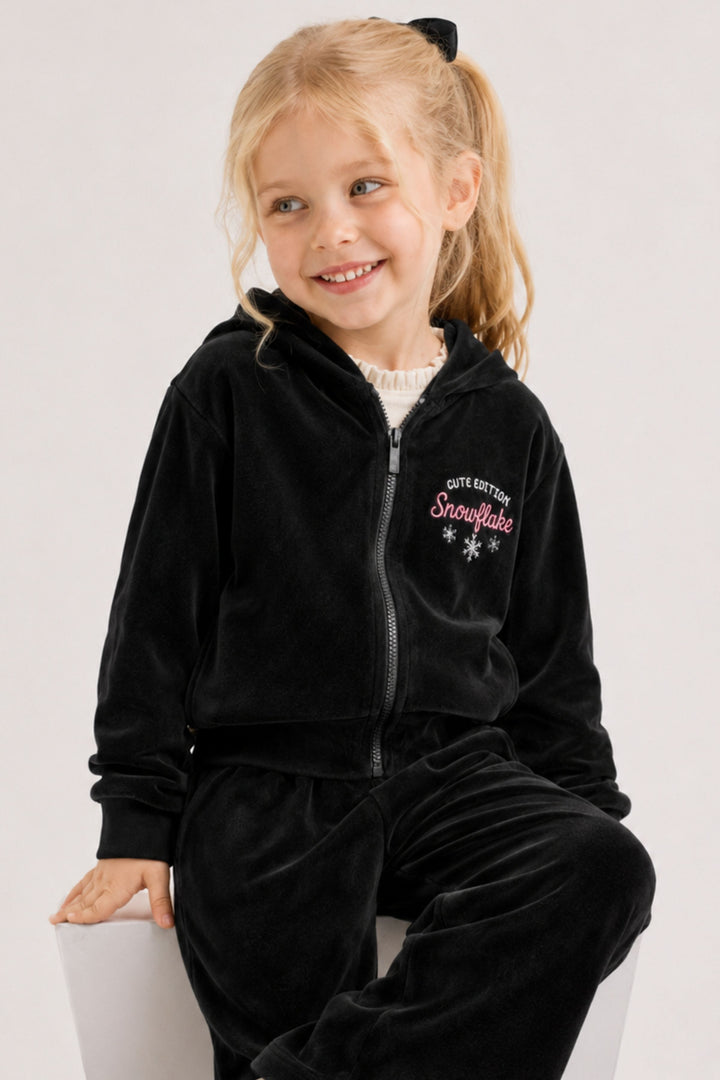 Kız Çocuk Kapşonlu Sweatshirt ve Pantolon