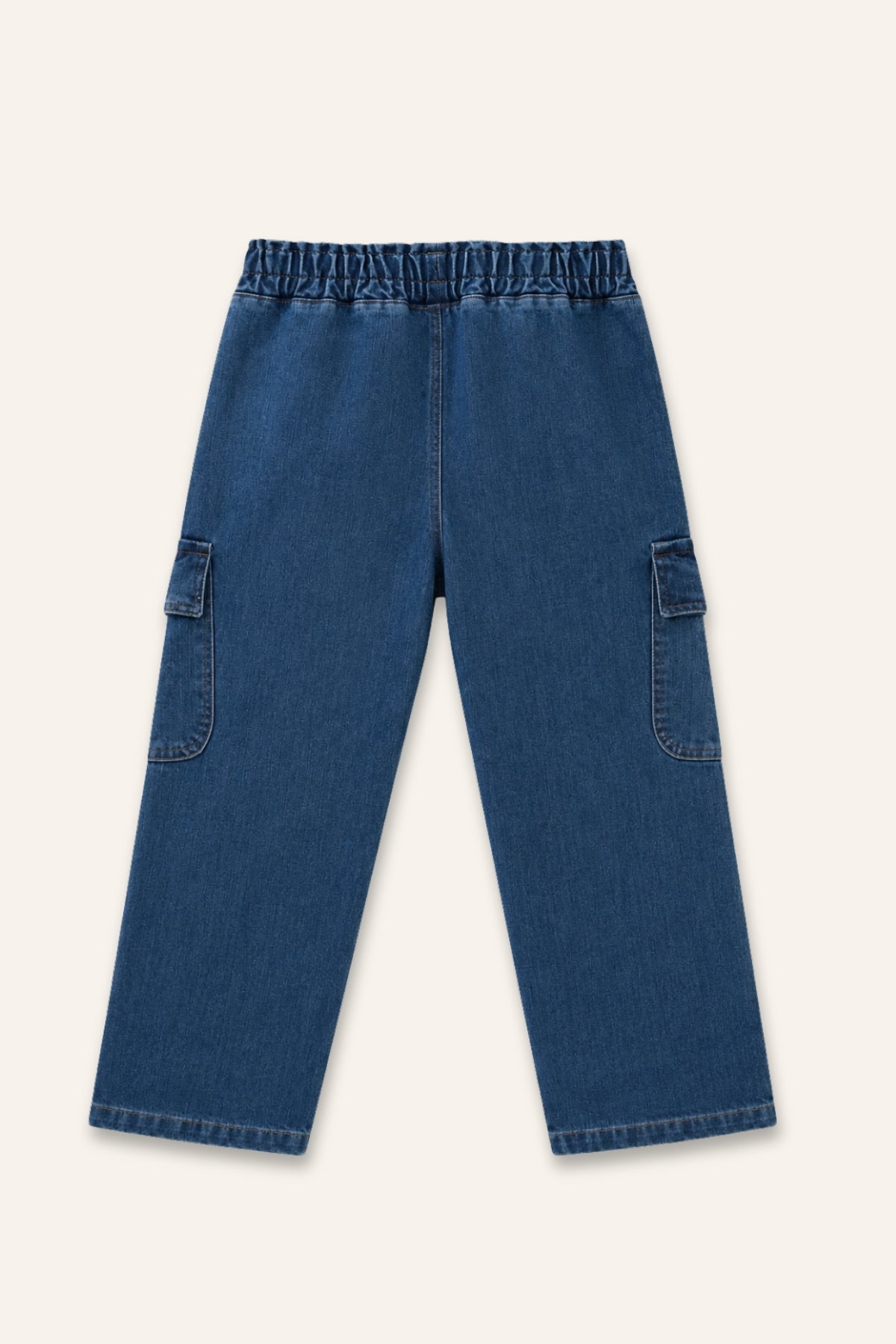 Genç Kız Çocuk Kargo Cepli Jean Pantolon