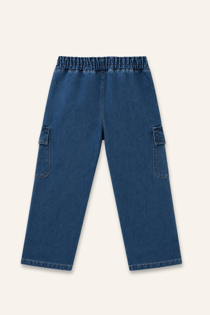 Genç Kız Çocuk Kargo Cepli Jean Pantolon