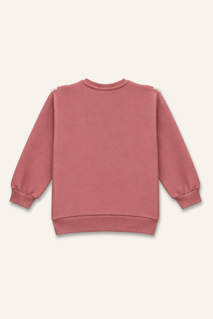 Kız Çocuk Fırfır Detaylı Sweatshirt
