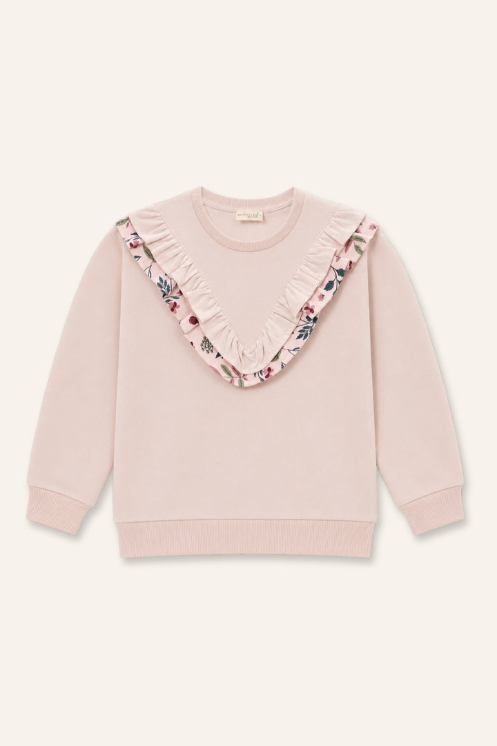 Kız Çocuk Fırfır Detaylı Sweatshirt