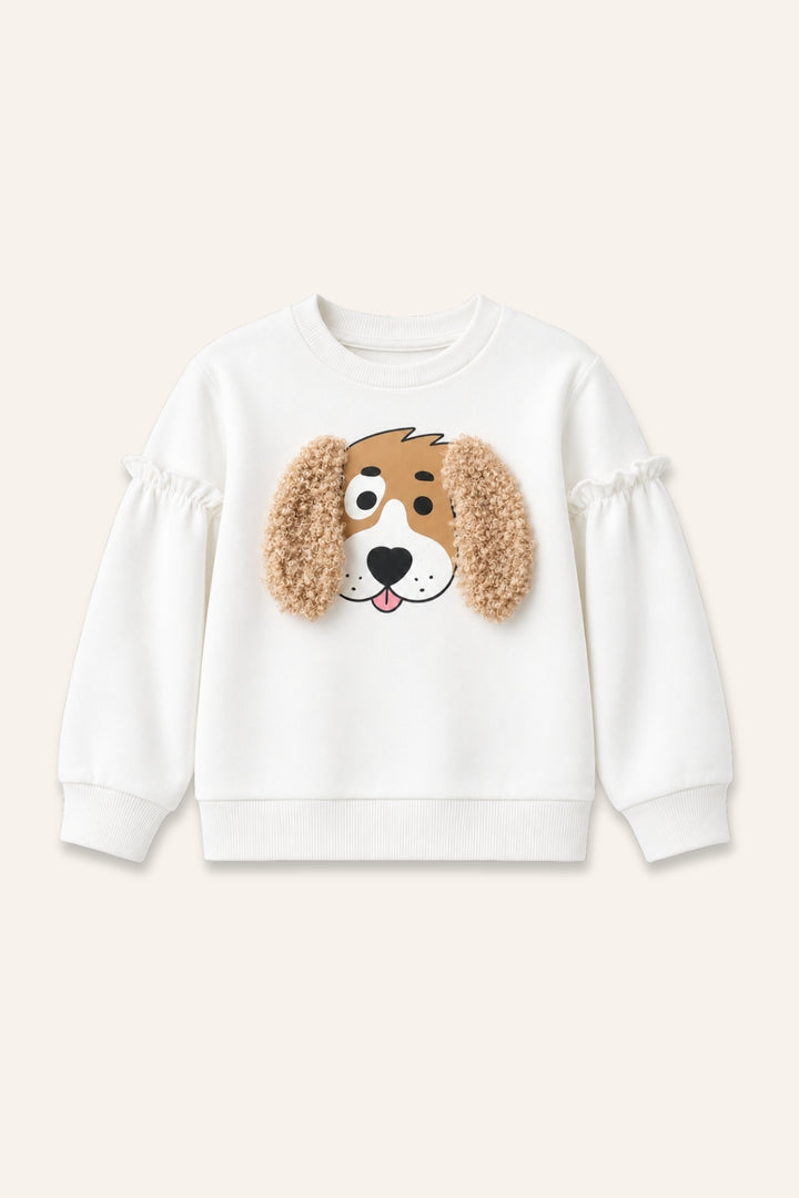 Kız Çocuk Sim Baskılı Sweatshirt