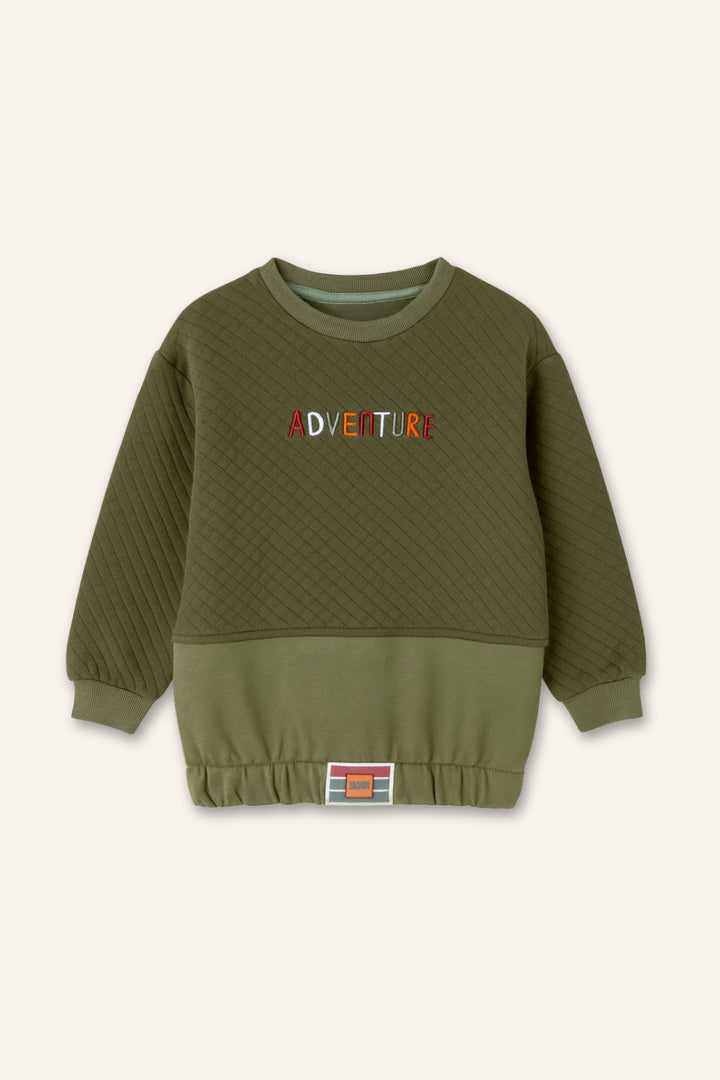 Erkek Çocuk Kapitone Nakış Detaylı Sweatshirt