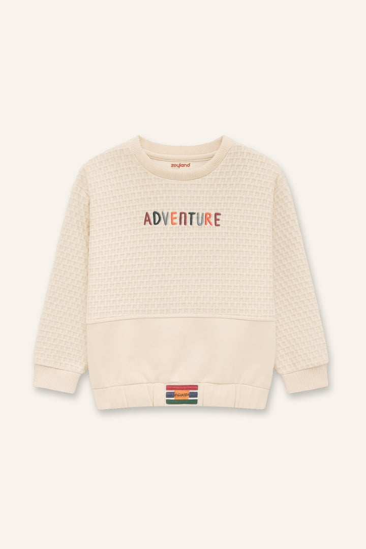 Erkek Çocuk Kapitone Nakış Detaylı Sweatshirt