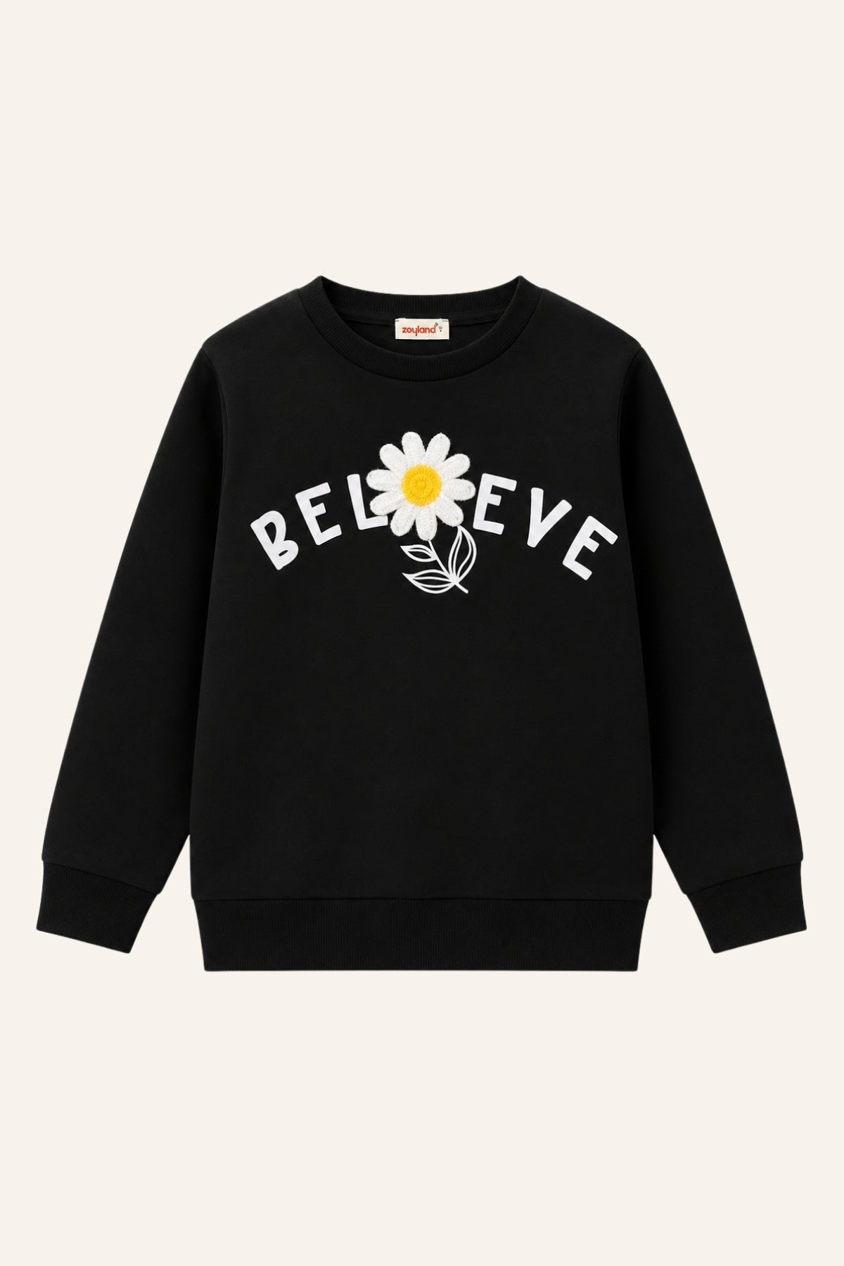Kız Çocuk Çicek Aksesuarlı Sweatshirt