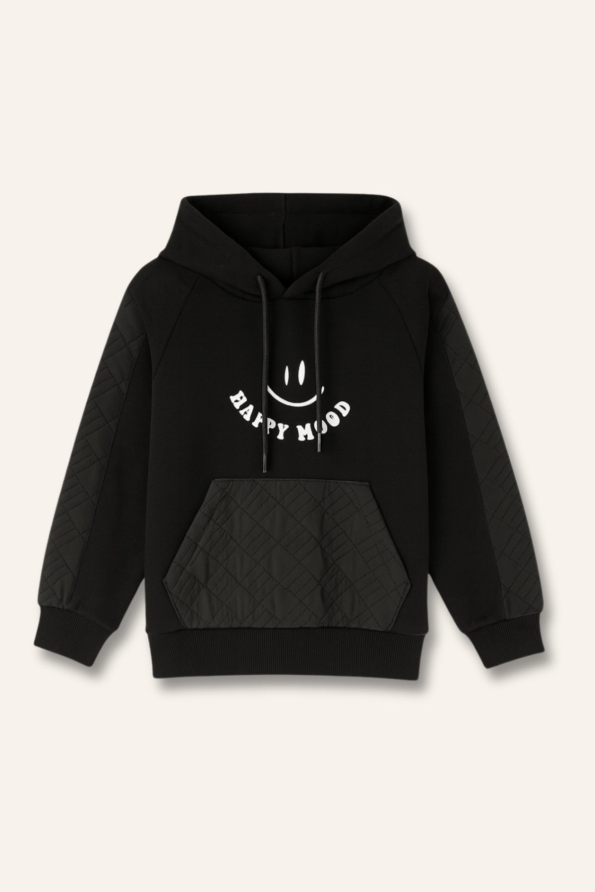 Kız Çocuk Reglan Kollu Baskı Detaylı Kapitoneli Sweatshirt