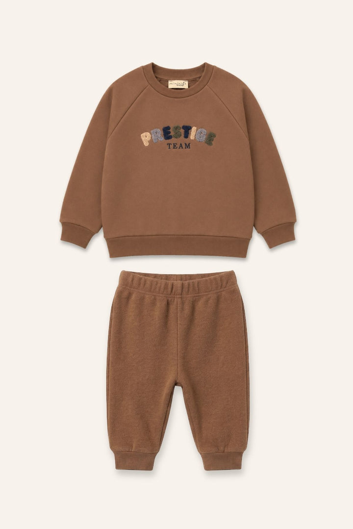 Erkek Çocuk Nakışlı Sweat Pantolon Takım