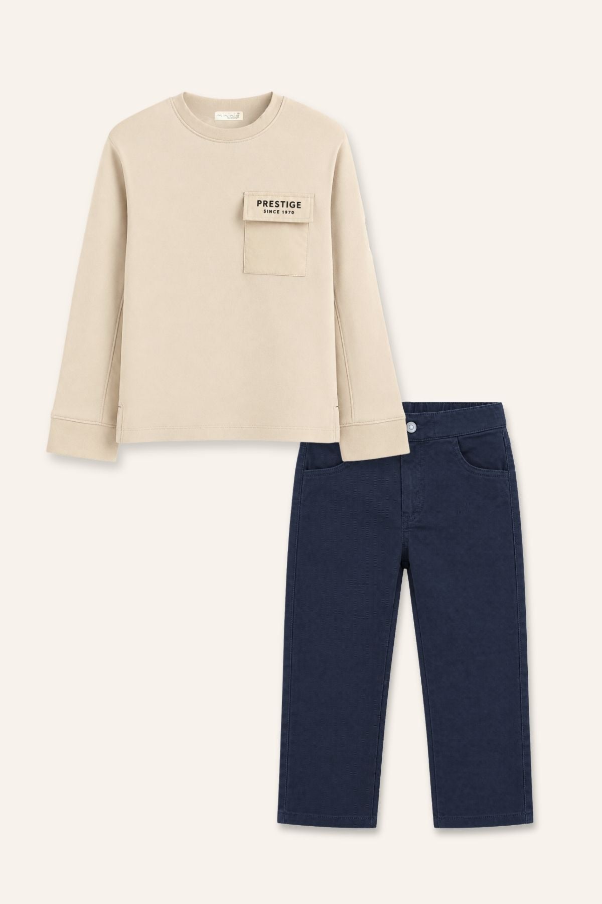 Erkek Çocuk Cepli Tişört Gabardin Pantolon Takım