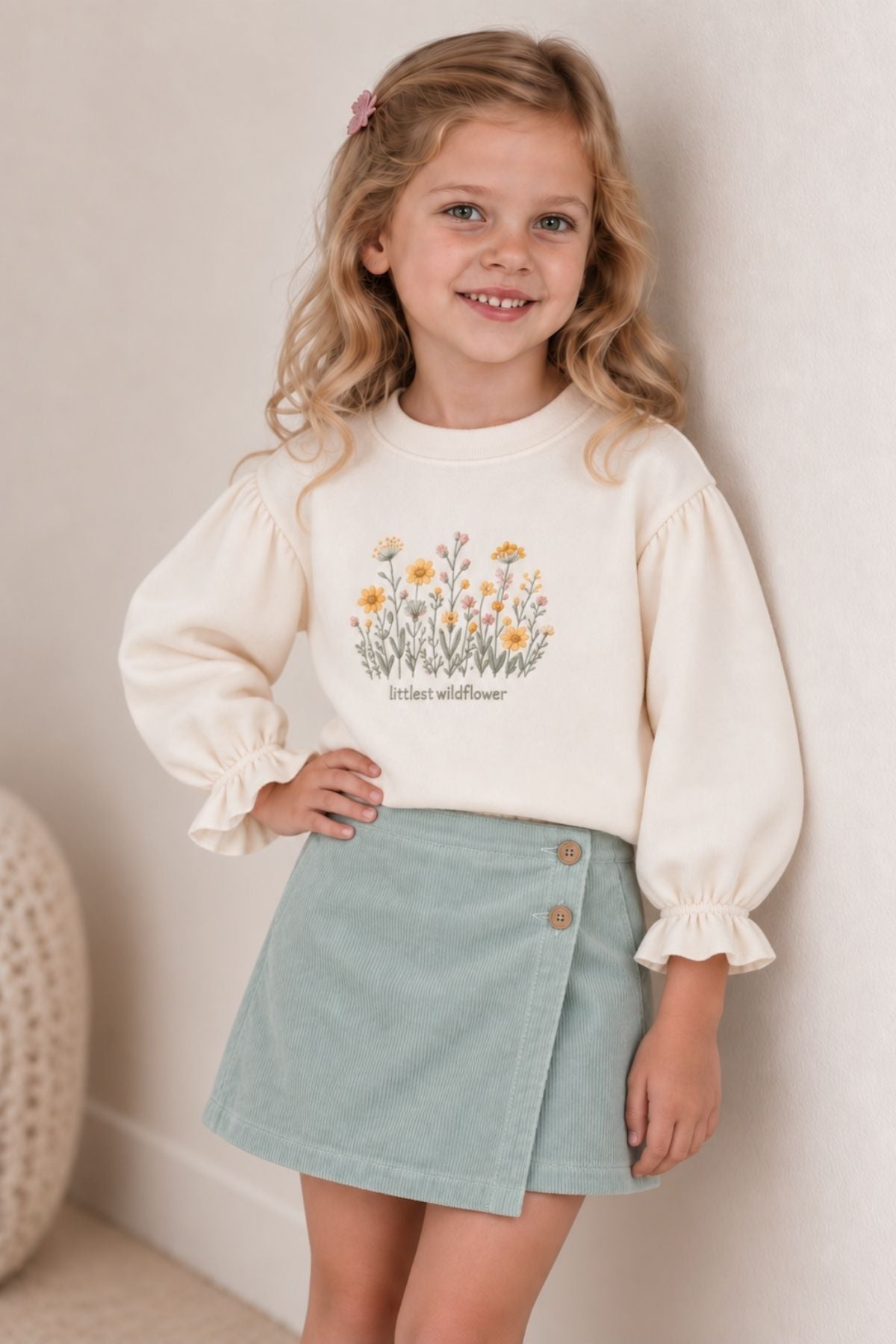 Kız Çocuk Baskılı Sweatshirt