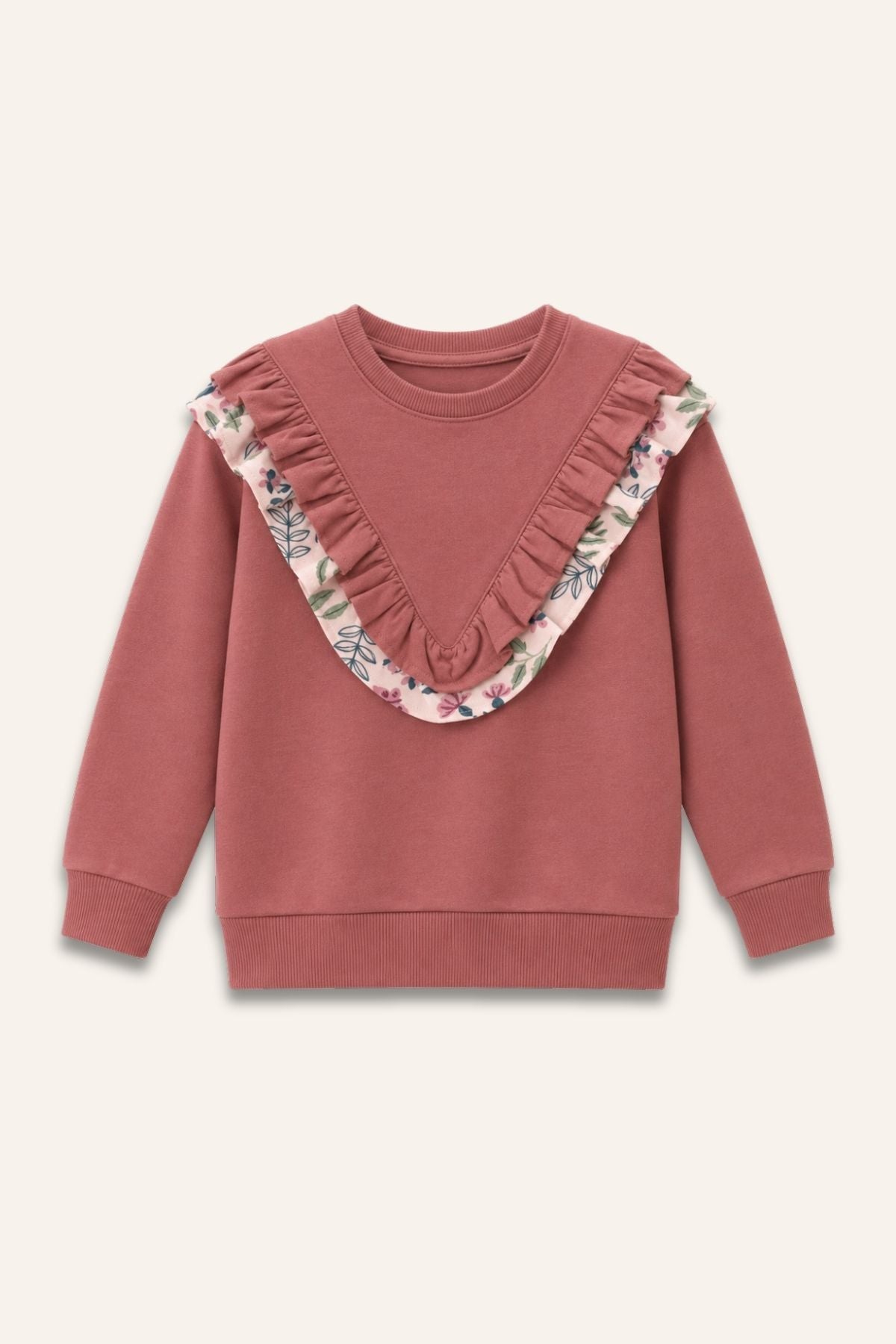 Kız Çocuk Fırfır Detaylı Sweatshirt
