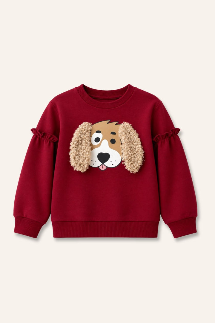 Kız Çocuk Kulak Detaylı Sweatshirt