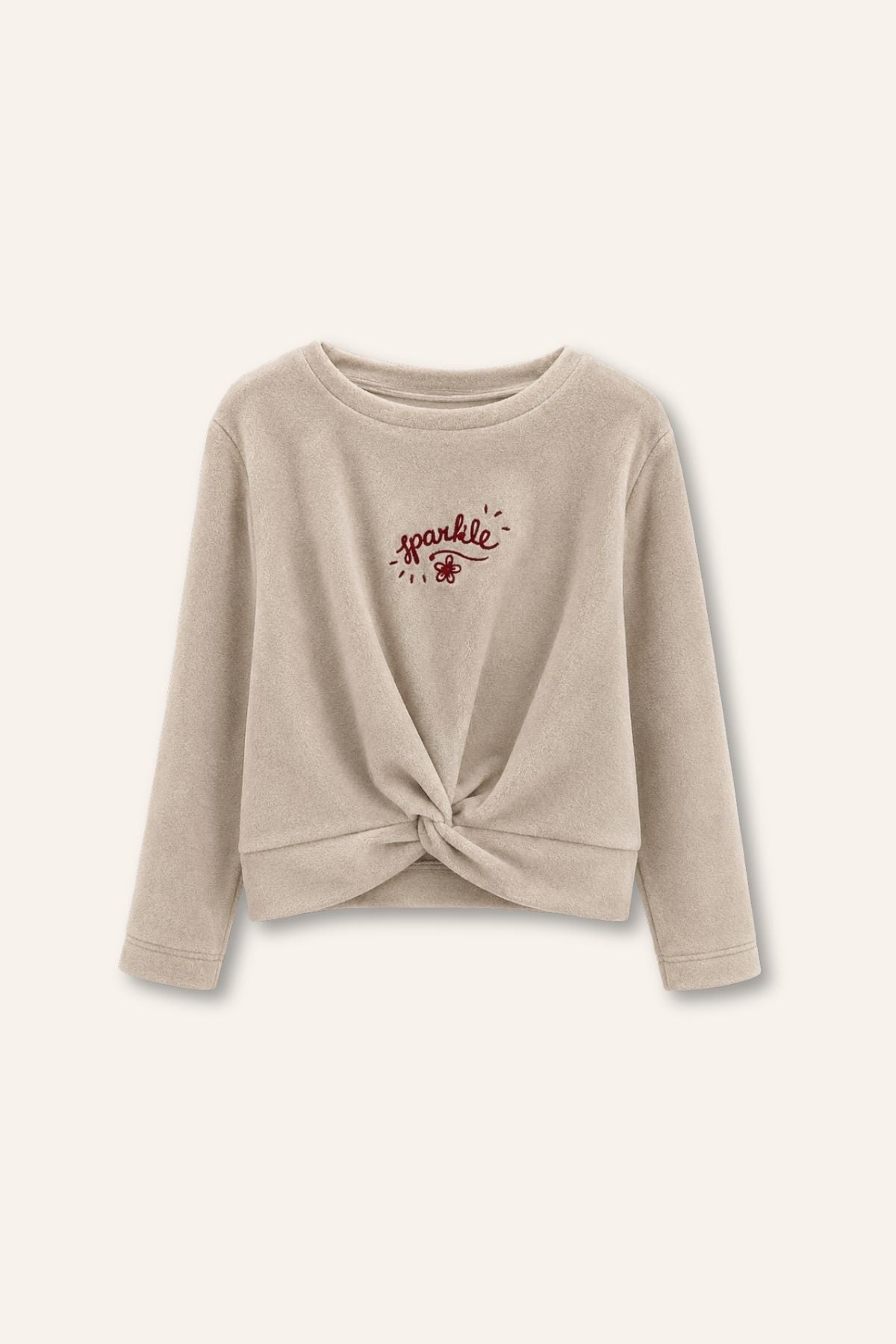 Önden Bağlamalı Kız Çocuk Sweatshirt ve Alt Pantolon