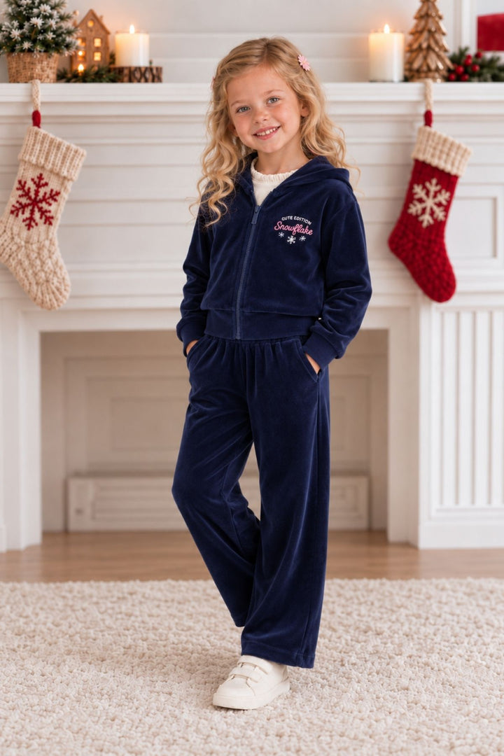 Kız Çocuk Kapşonlu Sweatshirt ve Pantolon