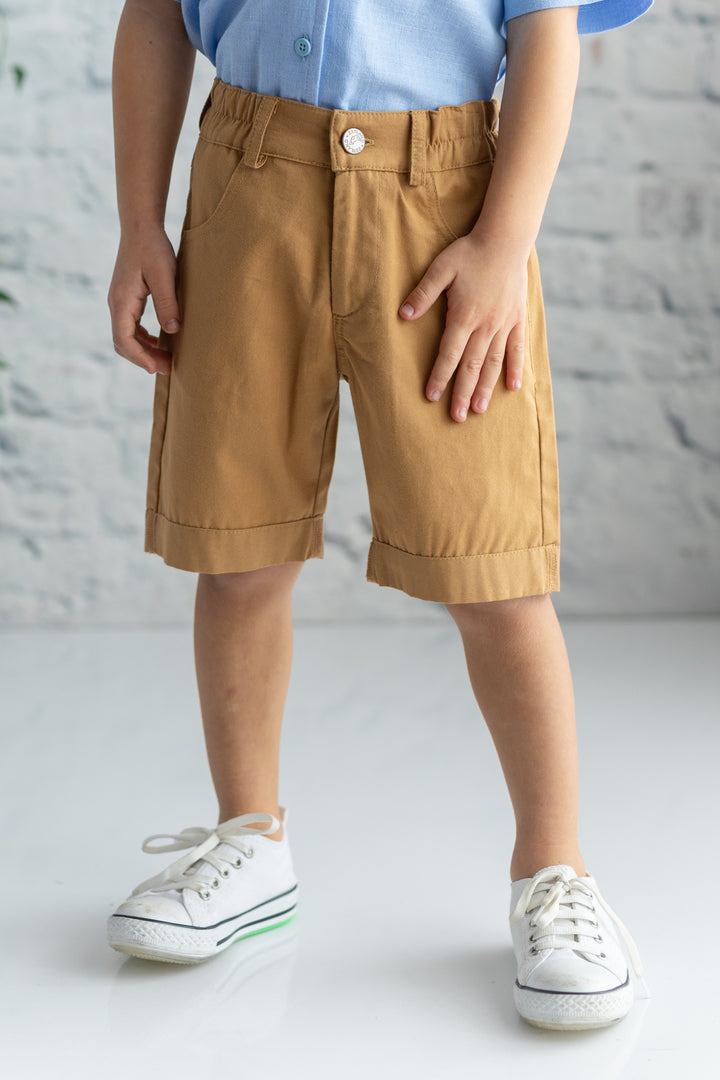 Erkek Çocuk Gabardin Düz Şort