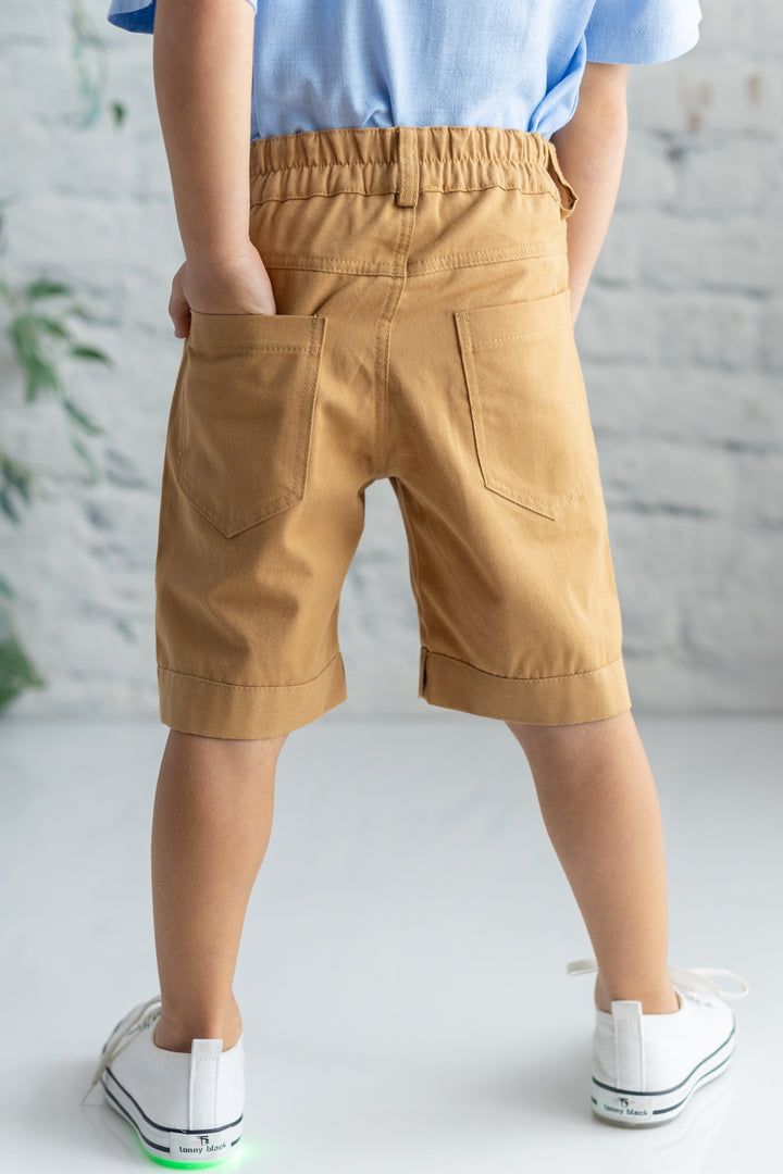 Erkek Çocuk Gabardin Düz Şort