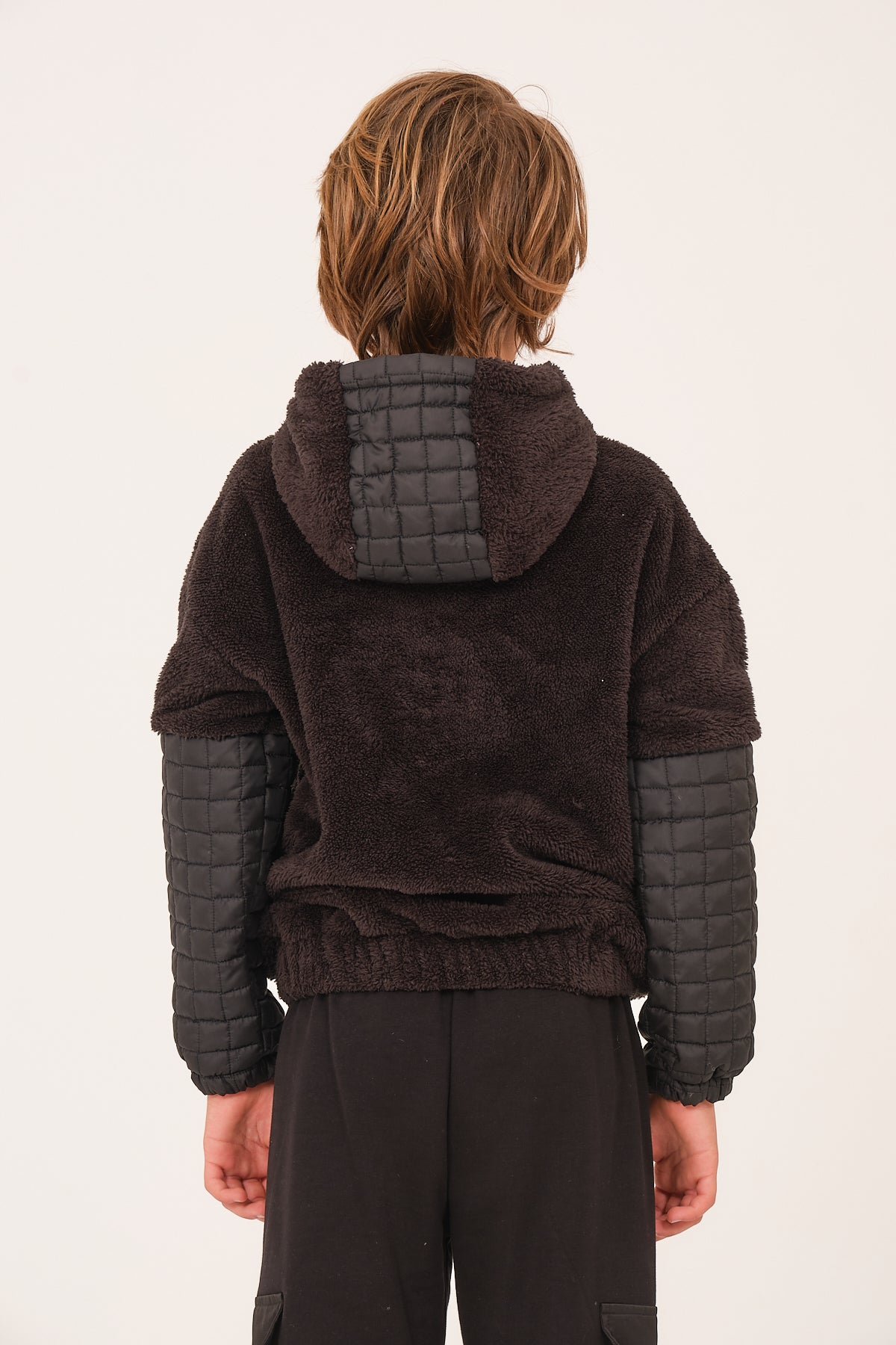 Kiz Erkek Çocuk Kapitone Detayli Pelus Sweatshirt