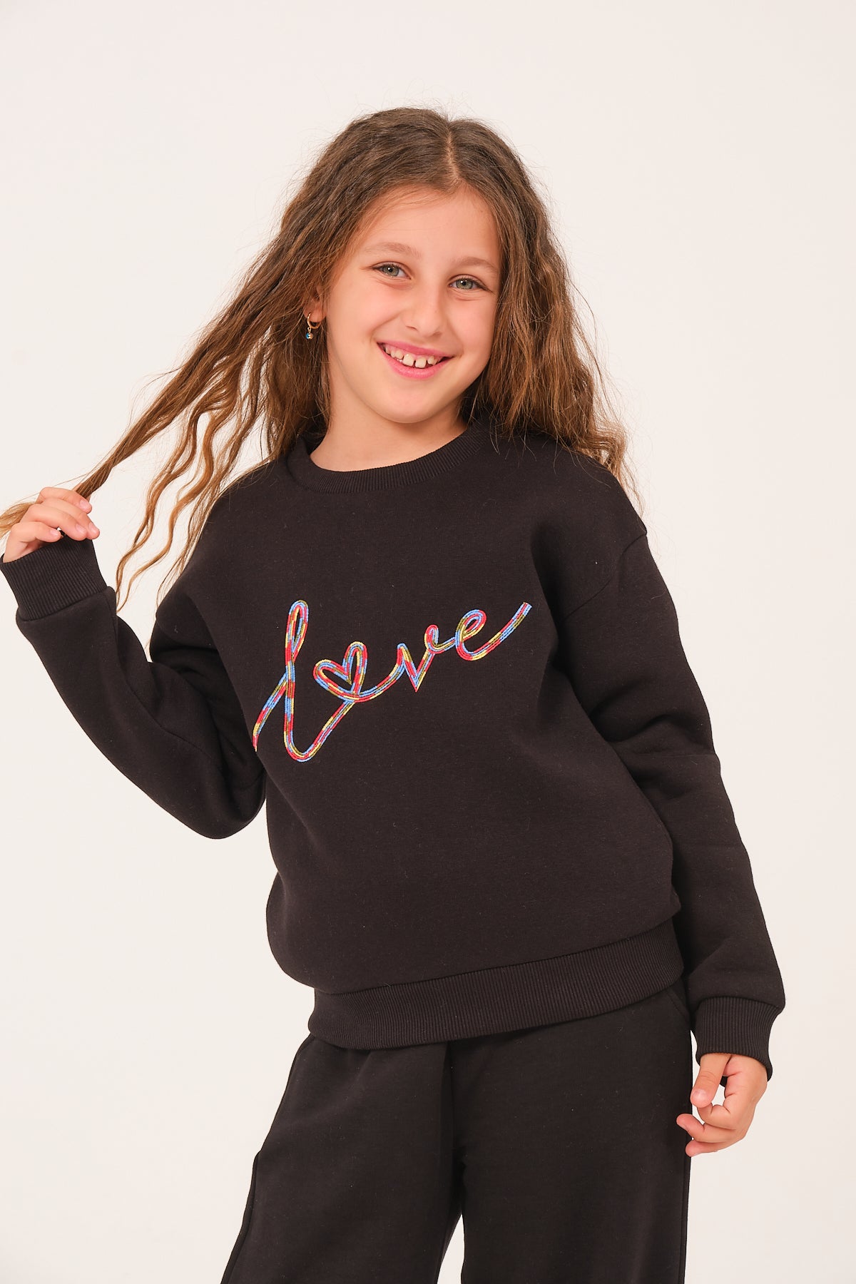 Genç Kız Çocuk Nakış Detaylı Sweatshirt