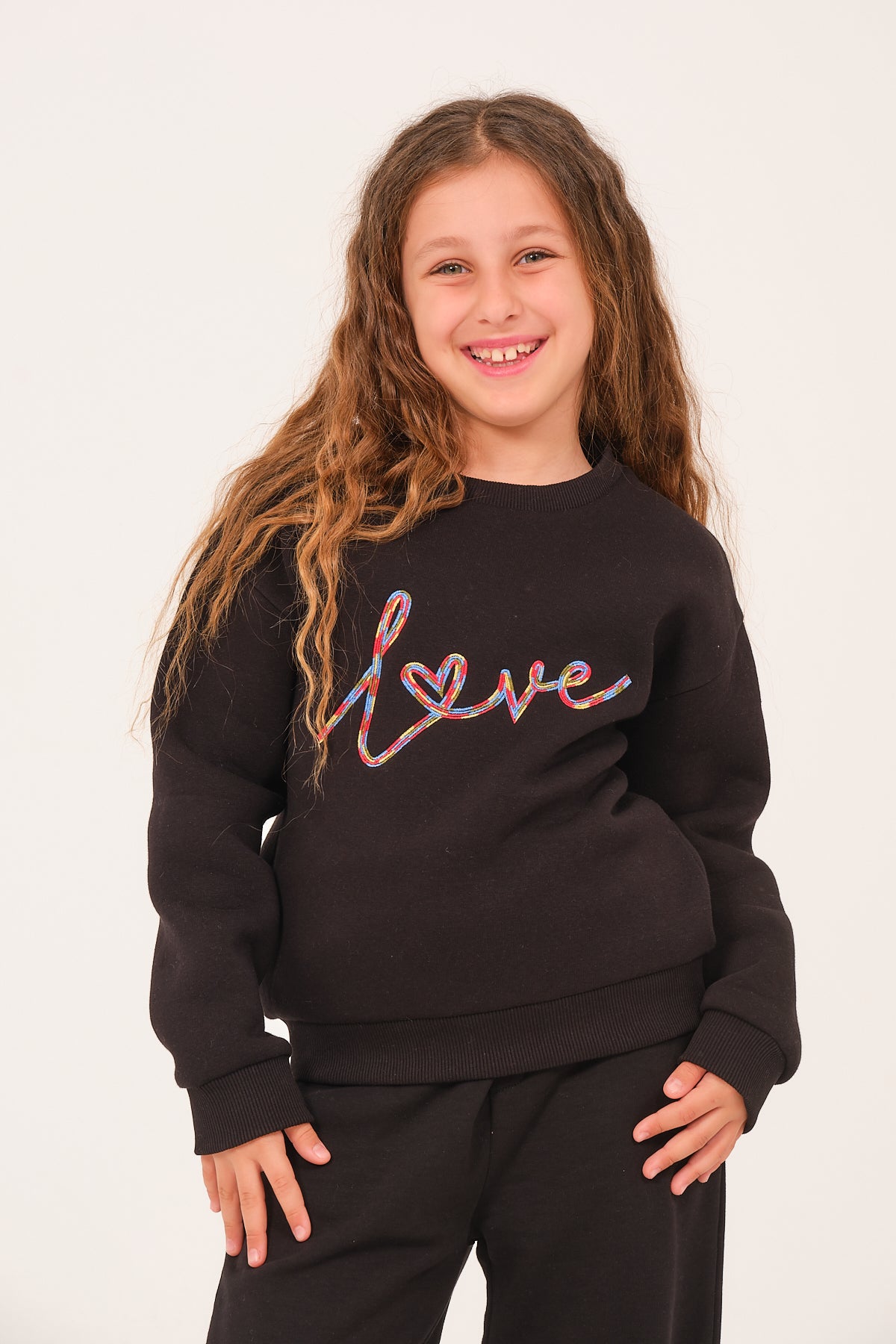 Genç Kız Çocuk Nakış Detaylı Sweatshirt