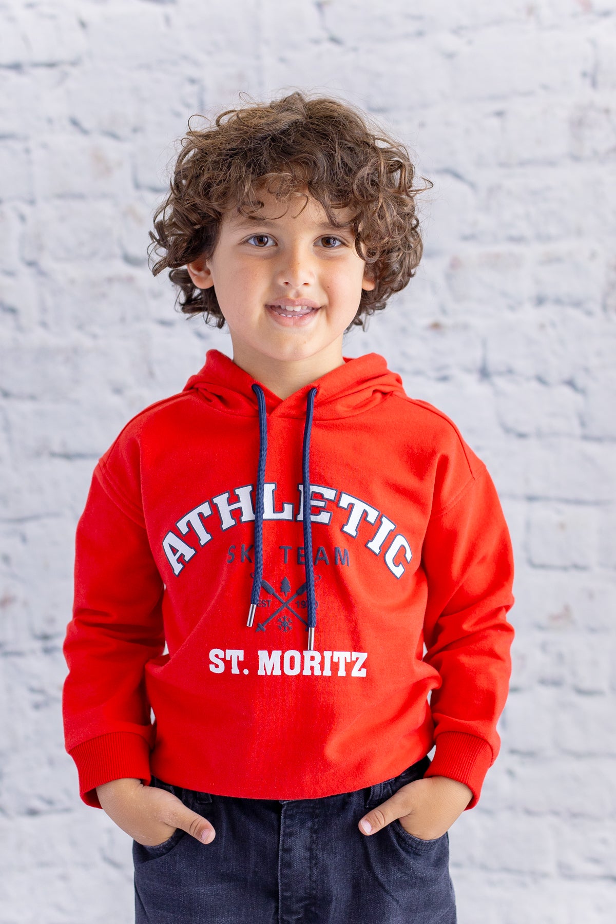 Erkek Çocuk Kapüşonlu Baskılı Sweatshirt