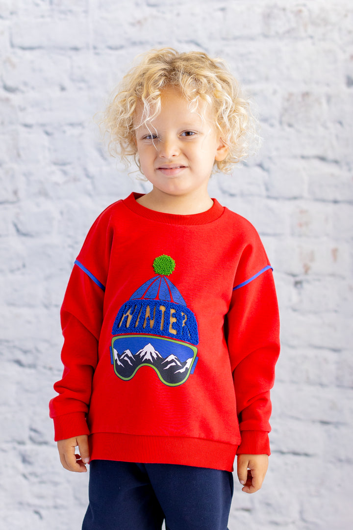 Erkek Çocuk Baskı Nakış Detaylı Sweatshirt