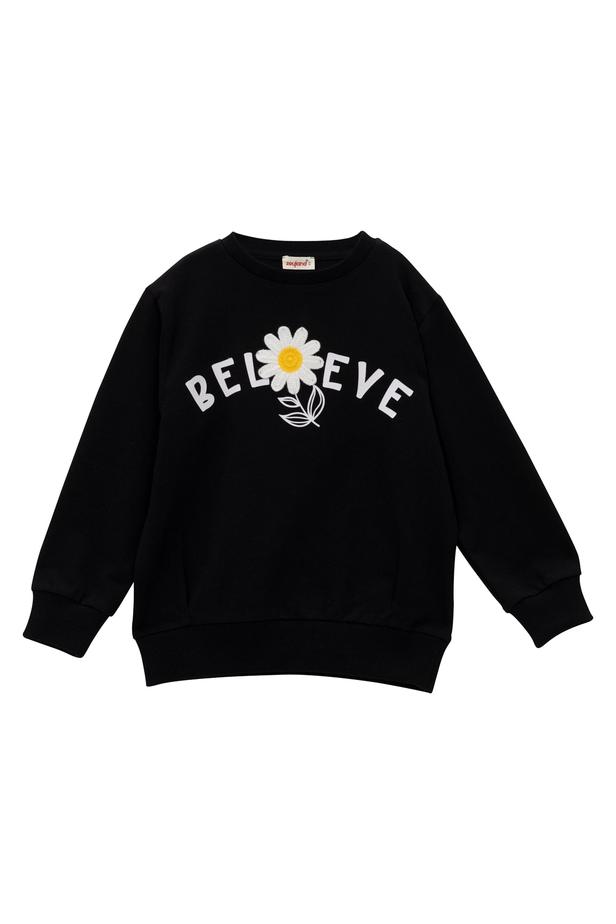 Kız Çocuk Çicek Aksesuarlı Sweatshirt