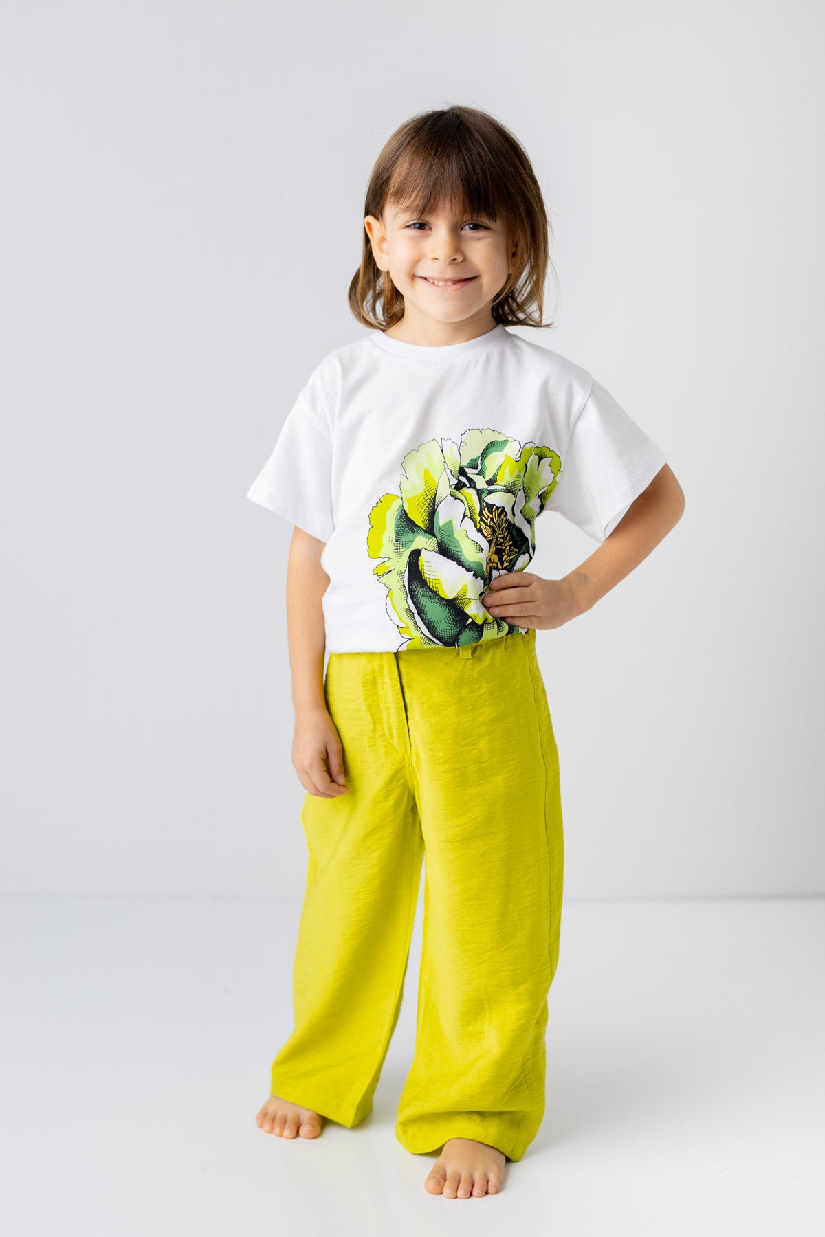 Kiz Çocuk Gül Baskili Tshirt